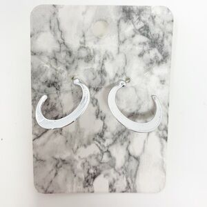 NEW Silver Tone Moon Stud Earrings Boutique